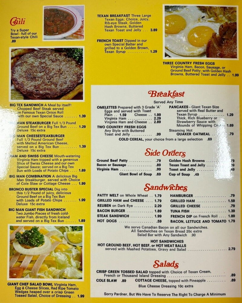 Texan Family Restaurant - Menu